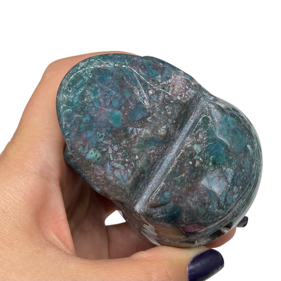 Ocean Jasper Skull Carving Hand Carved Crystal Stone Skeleton Decor Gift - Picture 11 of 12